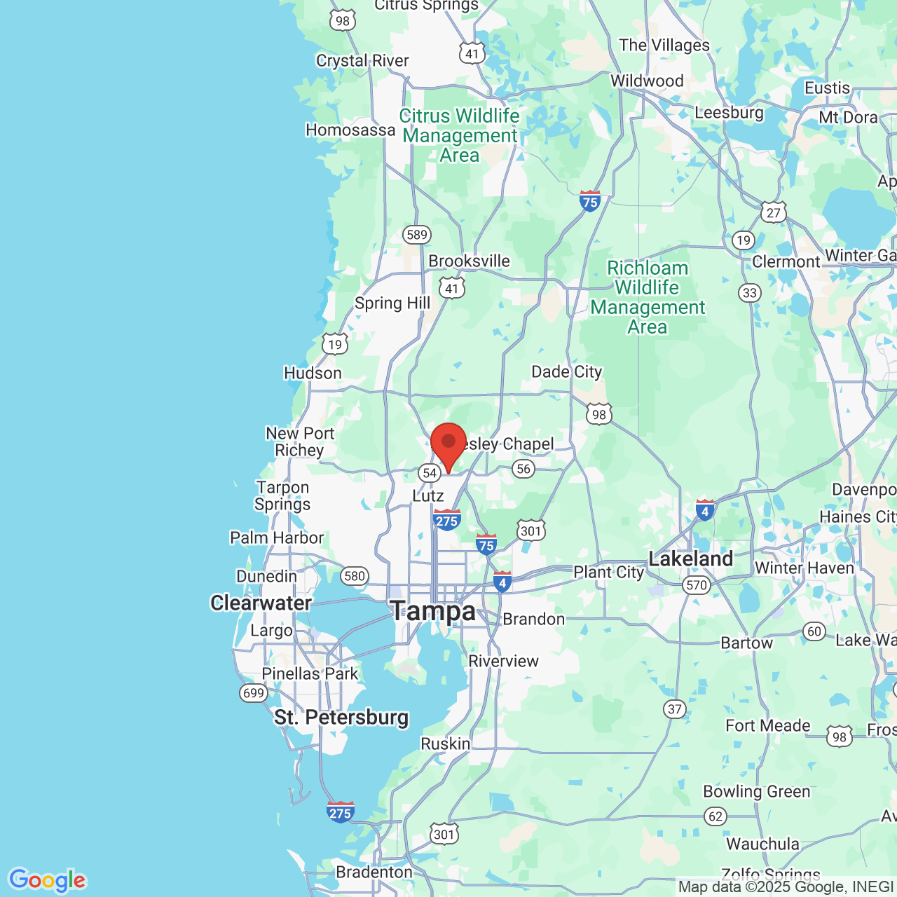 Google map image of our location in 2100 Livingston Rd Land O Lakes, FL