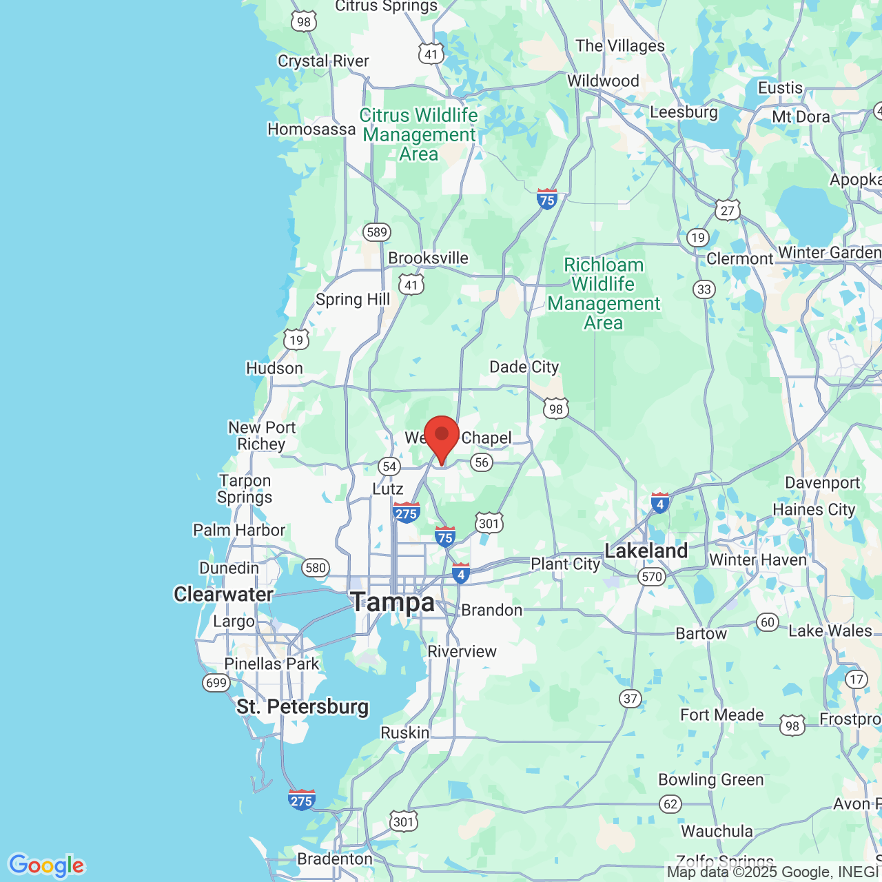 Google map image of our location in 27446 Cashford Cir Wesley Chapel, FL