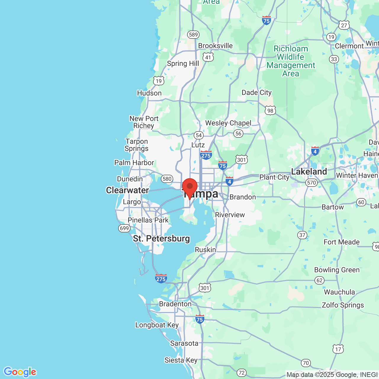 Google map image of our location in 2401 S Dale Mabry Hwy Tampa, FL